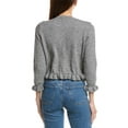 thumbnail image 2 of Madison Miles womens  Ruffle Cardigan, m, Grey, 2 of 3
