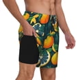 thumbnail image 2 of Kdxio Fresh Orange Print Men'S Swim Trunks With Compression Liner 7 Inch Inseam Quick Dry Swim Shorts, 2 of 7