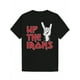 thumbnail image 1 of Camiseta gráfica "UP THE IRONS" para hombre: camiseta informal de algodón negro con letras blancas, cuello redondo, lavable a máquina para verano., 1 of 5