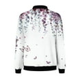 thumbnail image 5 of Qetyuw Womens Plus Size Bomber Jacket Full Zip Up Lightweight Casual Coat Floral Print Long Sleeve Jackets, 5 of 5