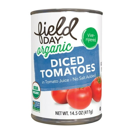 - Field Day Organic Tomatoes - Diced - No Salt Added - pack of 12 - 14.5 Oz
