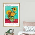 thumbnail image 3 of PixonSign Framed Canvas Print Wall Art Vincent Van Gogh Sunflower Turquoise Background Classic Vintage Illustrations Fine Art Decorative Multicolor for Living Room, Bedroom, Office - 24"x36" NATURAL, 3 of 5