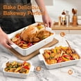 thumbnail image 6 of Ceramic Bakeware Set,Porcelain Baking Dishes for Oven,Rectangular Lasagna Pans for Cooking, Kitchen, Cake Dinner,White, 6 of 7