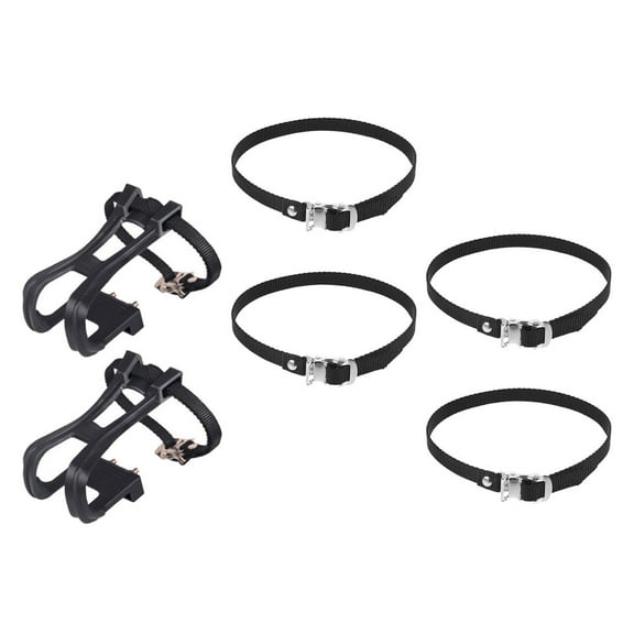 TABLZONE Adjustable Bike Toe Cage Strap Pedal Accessory for Road Mountain Bikes 1 Set