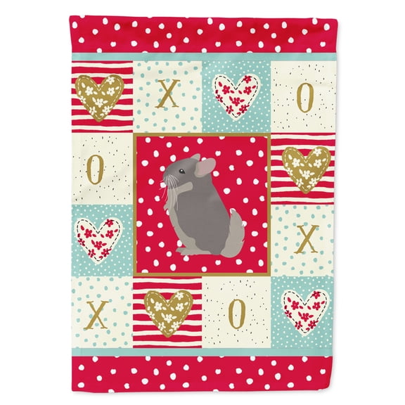 Carolines Treasures CK5419GF Beige Wellman Chinchilla Love Flag Garden Size Small multicolor