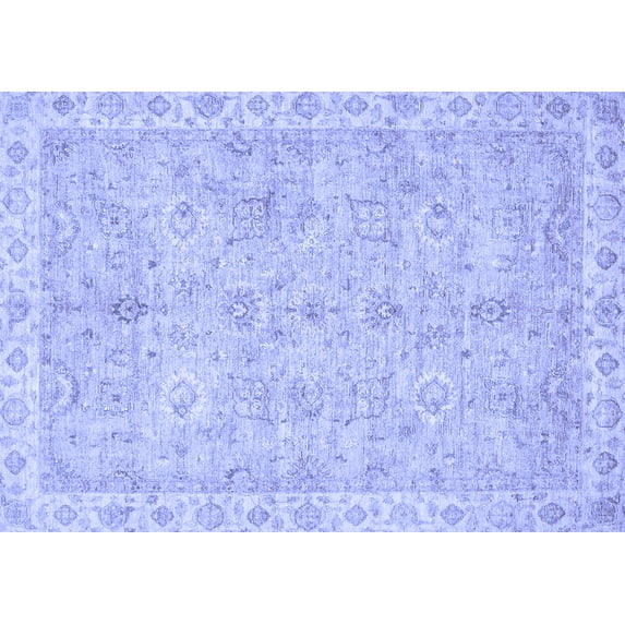 Ahgly Company Machine Washable Indoor Rectangle Abstract Blue Modern Area Rugs, 5' x 7'