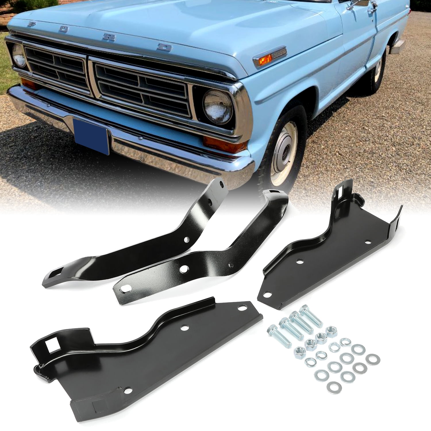 Rear Bumper Brackets Styleside Steel Assembly for Ford Pickup F100