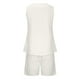 thumbnail image 5 of Mujeres Casual Verano Cuello en V Sólido Sin mangas Tops y pantalones cortos Conjunto de dos piezas Traje Wmkox8yi  bvn1149, 5 of 8