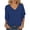 Blue, variant on Women's V-Neck Layered Flutter Sleeve Blouse, Solid Color, Lightweight Chiffon Fabric, Casual & Office Wear Top Pink XXL