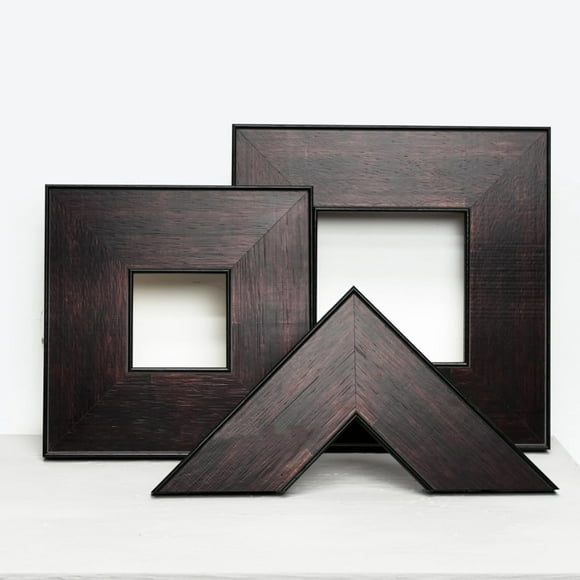 Vintage black solid wood photo frame, square minimalist log, oil frame, frame, strip wood frame, photo frame, 内径:75*75mm(外径:229*229mm)