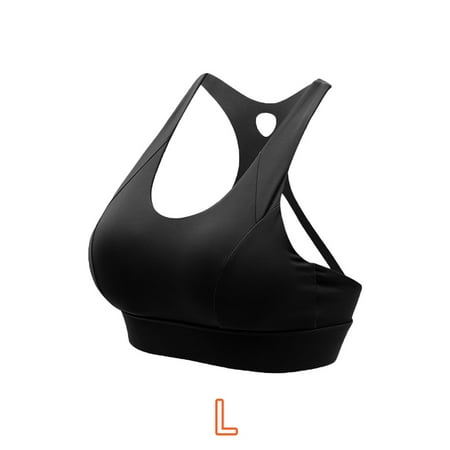 

Women Sports Bra Push Up Female Gym Workout Tops Adjustable L Black