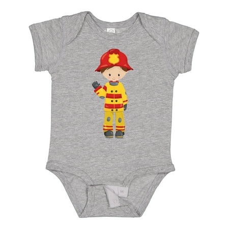 

Inktastic Fireman Firefighter Firefighting Brown Hair Gift Baby Boy Bodysuit