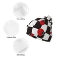 thumbnail image 3 of Hirioo Ladybugs Of Black And White Checkers for Men's Knit Cuffed Beanie for Outdoor Activities Unisex, 3 of 6