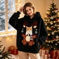 thumbnail image 2 of Christmas Reindeer Pet Carrier Hoodie, Teddy Dog Pocket Sweatshirt with Head Window for Women, 2 of 7