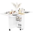 thumbnail image 2 of Folding Dining Table, Small Dining Table, Space Saving Dining Table with 6 Wheels, Kitchen Table Sewing Table for Small Spaces (White), 2 of 17