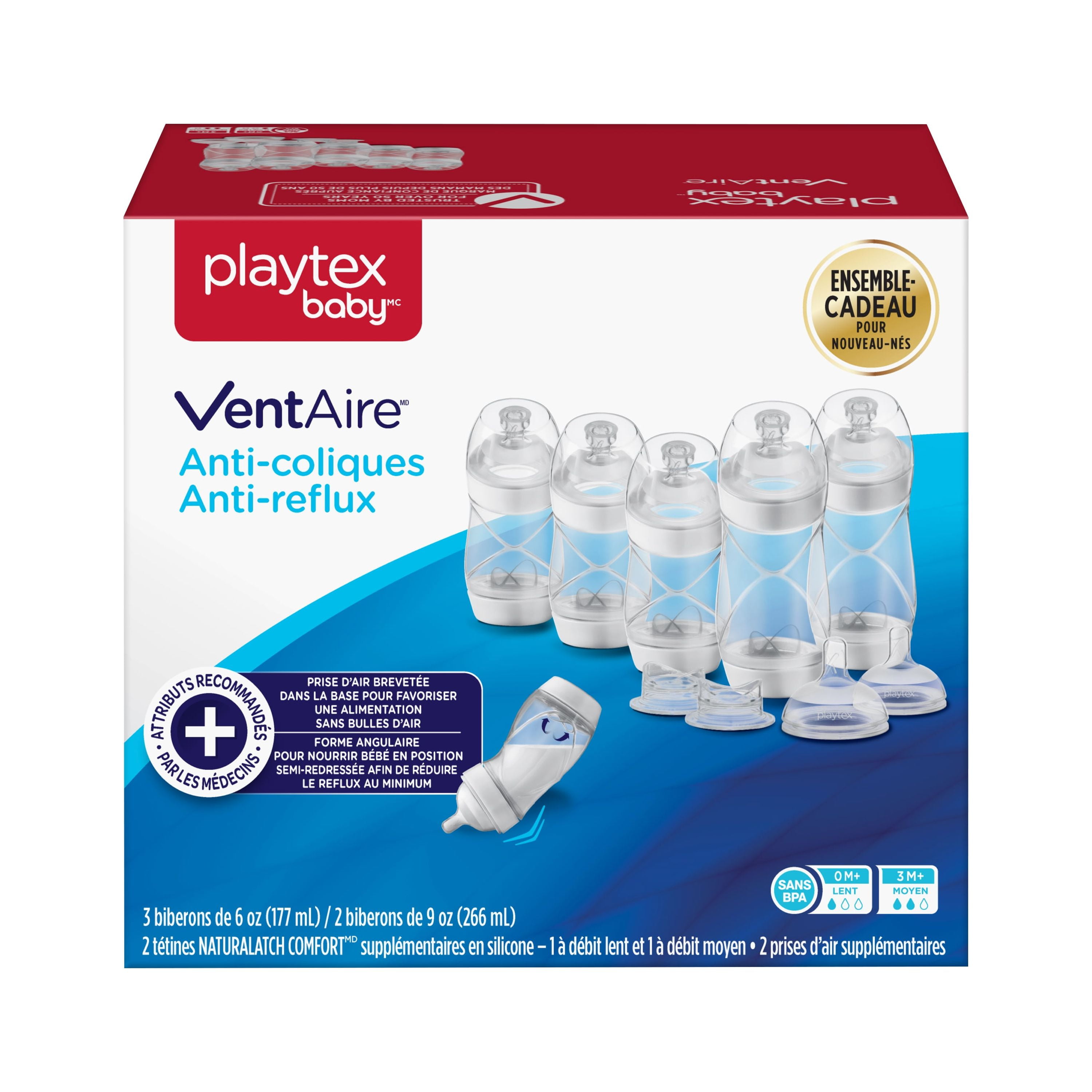 Playtex Baby VentAire Anti-colic Baby Bottle Newborn Gift Set 