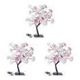 thumbnail image 4 of kurtrusly Rose Tree Lamp Lighted Colorful Artificial Flower Bonsai Lights Gift For Any Occasion Artificial Bonsai Tree Lights PVC white pink  blackrod 3Set, 4 of 6
