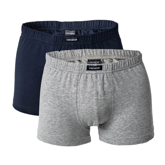 CECEBA Pantalones cortos para hombres, paquete de 2 - Pantalones cortos, básicos, Algodón elástico, M-8XL, lisos Gris 3XL (XXX-Large)