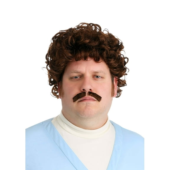 Lovable Luchador Men's Wig and Mustache Costume Kit