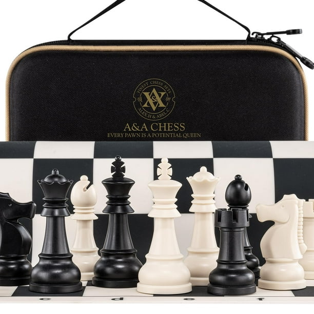 Juego de ajedrez A&A, tablero de ajedrez plegable de silicona con bolsa de almacenamiento