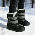 thumbnail image 3 of LYHao Winter Kids Boots Insulated Warm Fleece Lined Non Slip Outdoor Shoes For Girls And Boys Toddler Children ,Girls Boots Sizes 5 Black(8-12 Months), 3 of 6