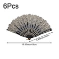 thumbnail image 2 of Byfri 6 Pack Gold Trim Floral Folding Hand Fans Clacking Handheld Fans for Line Dancing Weddings 43x24cm, 2 of 7