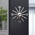 Farfi Wall Clock 3D Effect Roman Numbers Wall Mounted Punchfree Easy