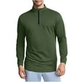 thumbnail image 2 of Feancey Mens Quarter Zip Pullover Solid Casual Stand Collar Pullover for Men Athletic Long Sleeve Sweatshirt Mock Neck Golf ShirtsGreen M, 2 of 8