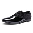 thumbnail image 1 of Zapatos de Vestir de Hombre Bruno Marc, Oxford de Terciopelo y Charol con Cordones, 1 of 7