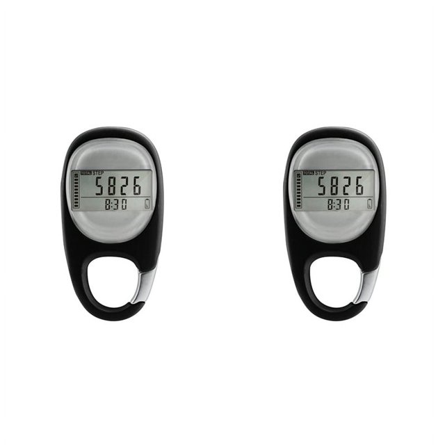 AMERTEER 2X Pedometer for Walking Portable Walking 3D Step Counter Simple Electronic Steps Tracker with Carabiner