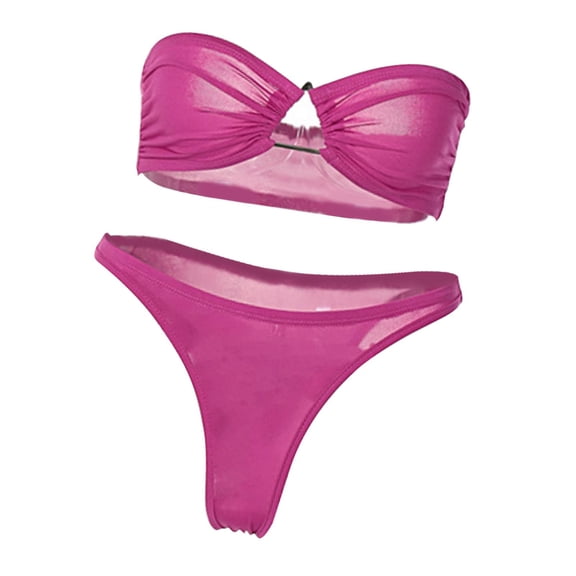 Wxqbjtam Women Bikini Set Two Piece Bathing Suit Swimsuit Strapless Summer for Beach S S