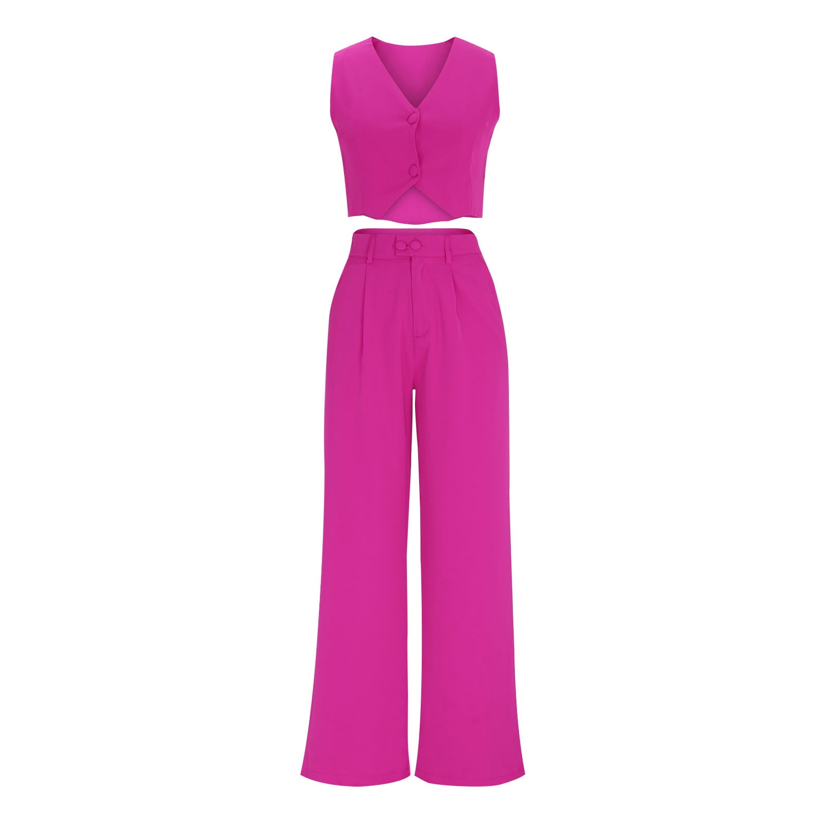 Ensemble 2 Pcs En Coton Et Lin Pour Femmes, Sans Manches, Décontracté, Couleur Unie, Élégant, Vêtements Amples Pour Dames, Survêtements Doux, Col Rond, Pantalon Grand, Orange S