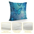 thumbnail image 4 of FUMJ  Throw Pillow Covers Fantasy Blue Butterflies Design Square Pillowcase for Home Decor Sofa Car Bedroom Pillow case, 4 of 5