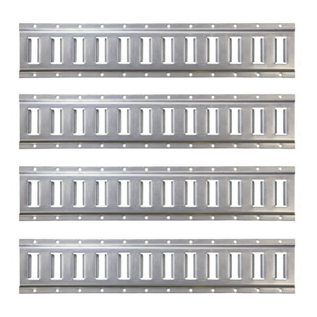 UPC: 0840086934451 | US Cargo Control Horizontal E Track  2 Foot Length E Track Rail  Galvanized Finish  12 Gauge Steel  Easily Secure Cargo In An Enclosed Van Trailer  4 Pack