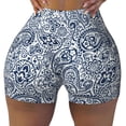 thumbnail image 2 of Gukieu Paisley4 Print Women's Sports Shorts, Elastic Waist High Stretch Running Yoga Gym Sweatpants-XX-Large, 2 of 8