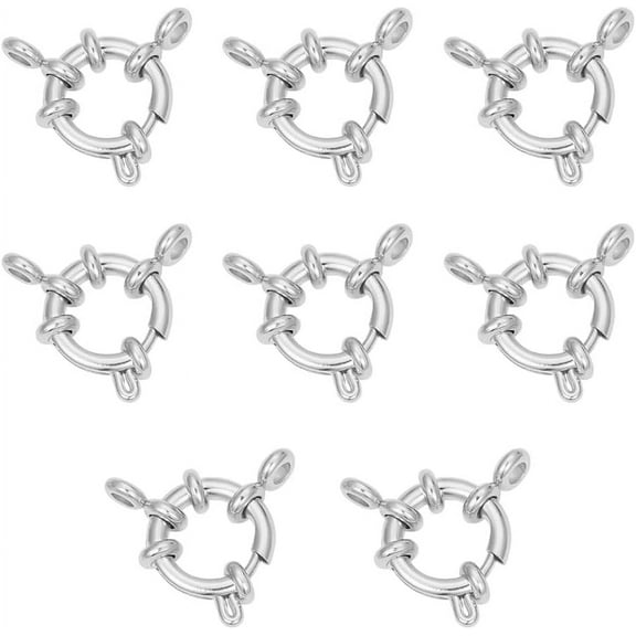 8pcs 12.5mm Spring Ring Clasps Stainless Steel for Necklaces Bracelet Close Ring Smooth Surface Connector Findings for DIY Jewelry Making