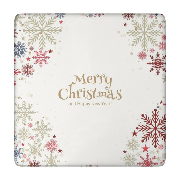 Easy Maintenance Square Christmas Tablecloth 34x34 Inch, Stretchy Elastic Hem and Washable Wrinkle-Resistant Spandex Fabric for Seasonal Use