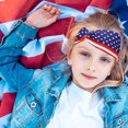 thumbnail image 5 of HomeDM Independence Day Red White and Blue Patriotic American Flag Tie Headband USA 4th of July Headband Hair Acessories Cloth Elastic Yoga Hair Bandana Patriotic Headbands, 5 of 8