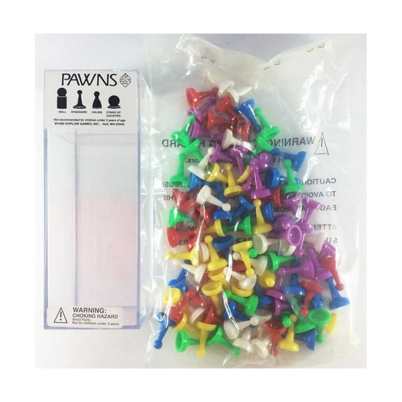 Standard Pawns Game Accessories Assorted Colors Pack of 100 Pawns Koplow Games