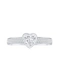 thumbnail image 5 of Lab Grown Diamond Heart Engagement Ring with Side Stones - Half Carat - EF-VS Quality, 14K White Gold, US 10.50, 5 of 9