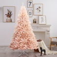 Gymax 6ft Pink Classic Pine Christmas Tree Artificial Hinged Tips (Pink ...