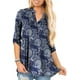 thumbnail image 1 of Tops de mujer Camisas de manga 3/4 con cuello en V Blusas de tallas grandes Top tipo túnica Fokelyi CZMR-ST266-15, 1 of 4
