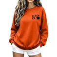 thumbnail image 6 of Frostluinai Women's Halloween Sweatshirt Pumpkin Season Fall Shirt Cozy Soft Print Sweater Crewneck Long Sleeve Thanksgiving Casual Atumn Outdoor Wear S-XXL, 6 of 7