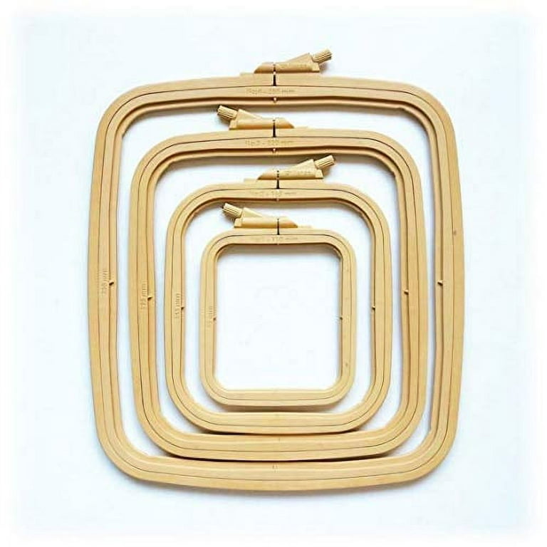 Square Retro Flexi Embroidery Hoops. Flexible Plastic Embroidery Hoop With  a Wood Effect Finish. 