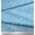 thumbnail image 3 of Soimoi Blue Poly Georgette Fabric Cute Animals Kids Printed Fabric 1 Yard 42 Inch Wide, 3 of 3