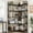Black, variant on Juiluna Corner Bookshelf 72" L Shaped Bookcase, Corner Bookshelves Industrial Bookcase 5 Tier L-Shape Bookshelf, Large Bookcases with Beaded Design Tall Display Rack Shelf for Living Room Bedroom