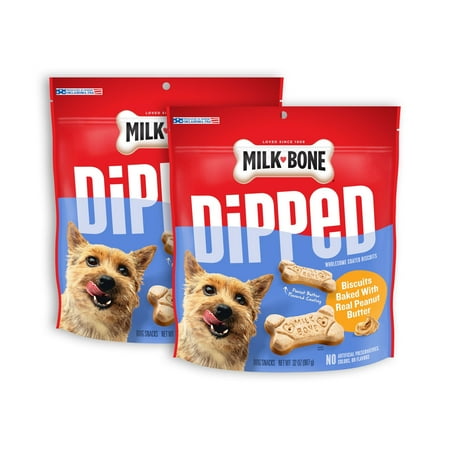 UPC: 0079100224401 | Milk-Bone Dipped Dog Biscuits Baked With Real Peanut Butter  32 oz  2 Bags
