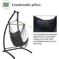 thumbnail image 5 of Yacona C-Type Hammock Hanging Chair with Stand, Outdoor Hammock Chair Swing, Hanging Chair with Neck Pillow, for Patio and Garden,Bedroom, Balcony, 300lbs, 5 of 7