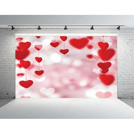 Image of HelloDecor 7x5ft Saint Valentine s Day Lovely Heart Photo Backdrops Studio Background Studio Props