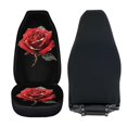 thumbnail image 6 of POLERO Car Seat Covers for Front Cushion and Backrest Protector All Season, Breathable Stretchy Front Seat Cover Wrap around Fit, Red Gold Rose Print, 6 of 13